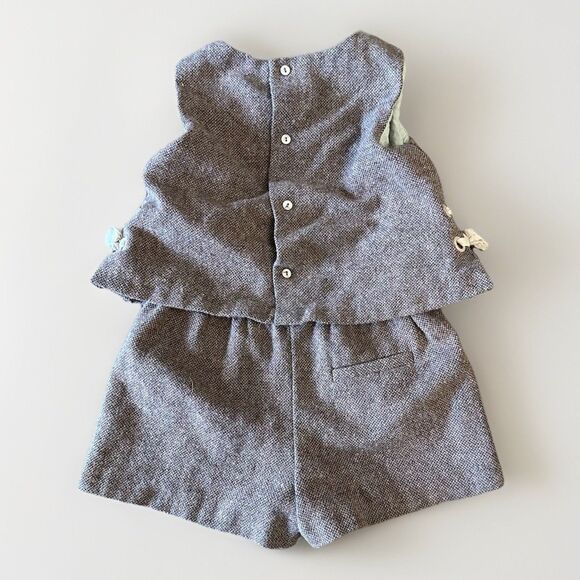 Zara Baby Girls Brown Romper Shorts Jumpsuit Toddler Girl Size 12-18 Months - Picture 2 of 7